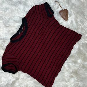 IRIS | Red Striped Crop Top